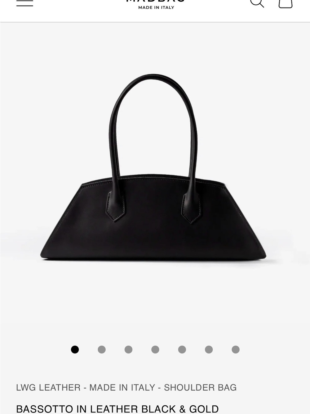 Madbag - BASSOTTO IN LEATHER BLACK & GOLD - Picture 8 of 8